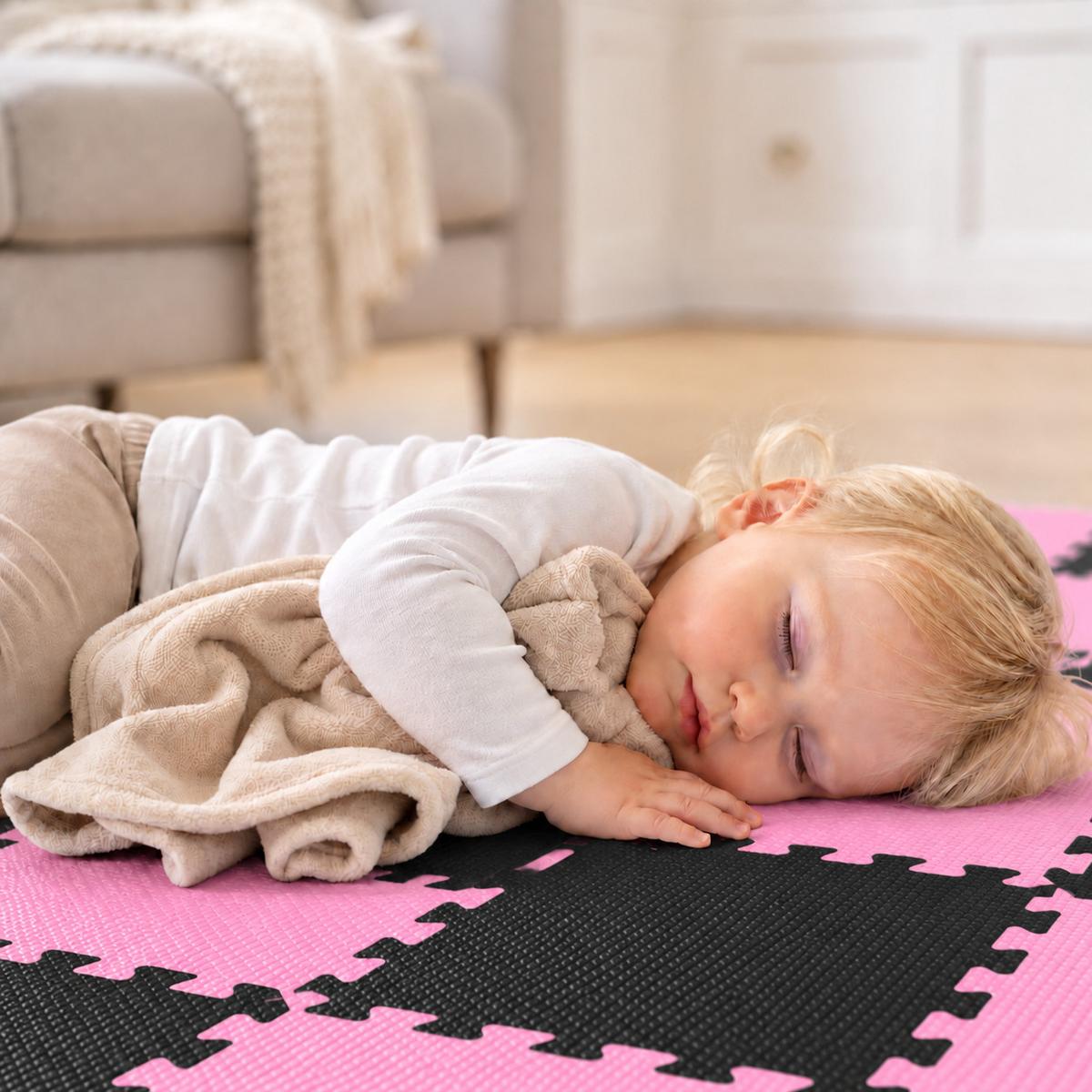 SPIELMATTE ab Null - 180/90 cm Puzzlematte Schwarz - Multicolor, Kunststoff (30/30cm) - Littletom