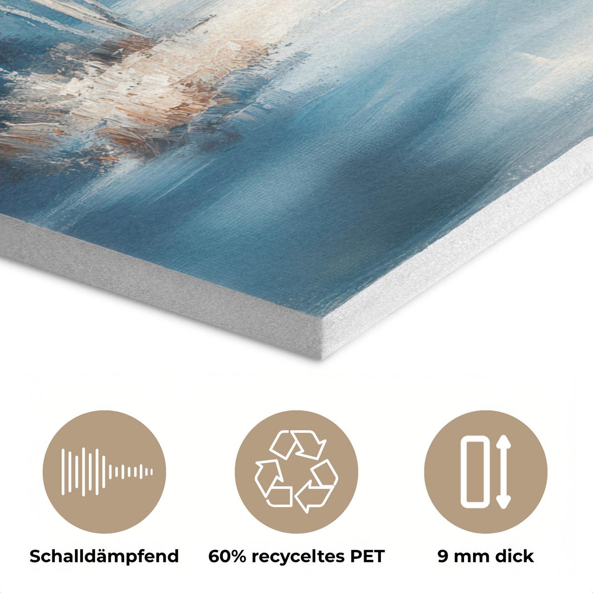 AKUSTIKBILD Wald - Winter - Natur - Abstrakt - Schnee Akustikpaneele 80x80 cm - Weiß, Kunststoff (80/80/0.9cm) - MuchoWow
