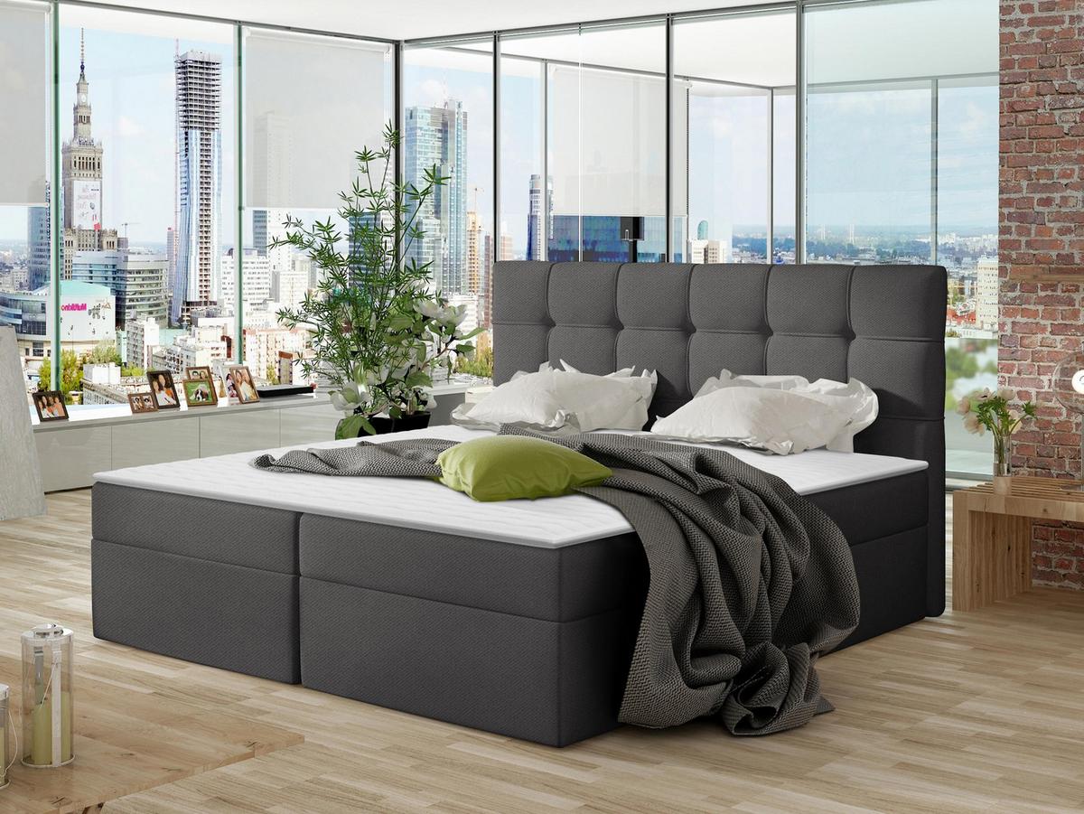 BOXBETT Nele - H3 - Dunkelgrau, Holz/Holzwerkstoff (160/200cm) - MIRJAN24
