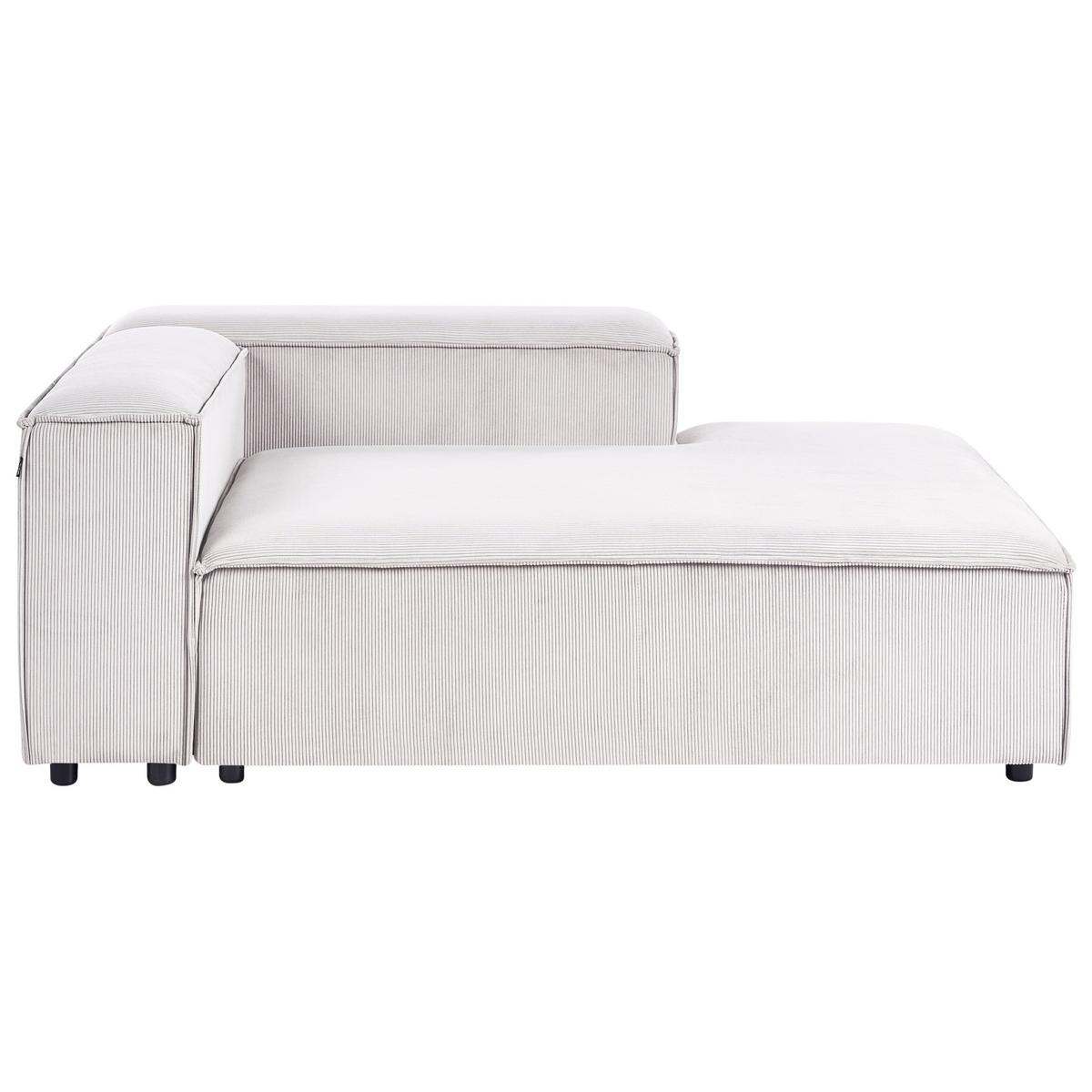 ECKFSOFA Modul 5-Sitzer rechtsseitig Cremeweiß Cord Ardal - Creme/Schwarz, Textil (414/269cm) - Beliani