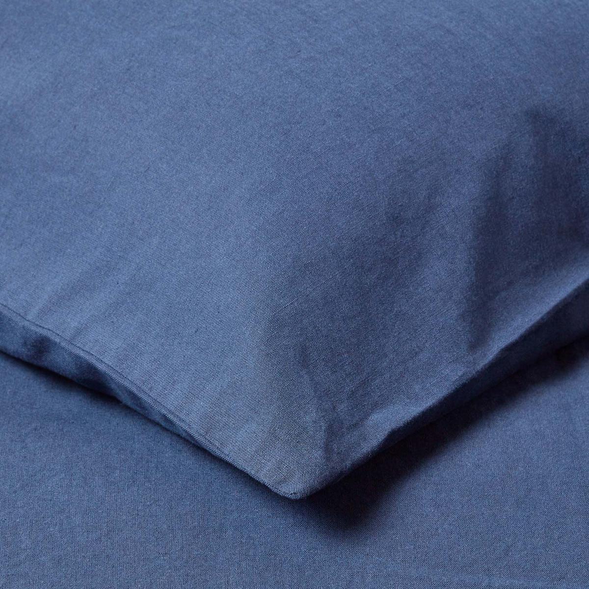 KISSENBEZUG Leinen für V-Form-Kissen - Dunkelblau, Textil (38/76cm) - Homescapes