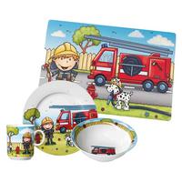 KINDERGESCHIRR MIT PLATZSET Feuerwehrmann Bernie bunt - Multicolor, Keramik (2/2/2cm) - Ritzenhoff Breker