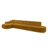 ECKSOFA Ottomane Links MARI-L3-v2 - 413x171x83 cm Senfgelb Cord - Gelb, Holzwerkstoff/Textil (413/171cm) - ALTDECOR