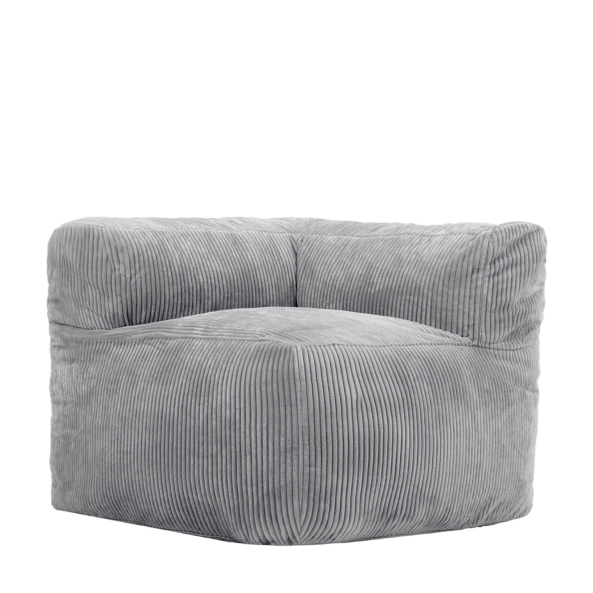 SITZSACK-ECKSESSEL ZEN modular Cord - Grau, Textil (100/68/100cm) - icon
