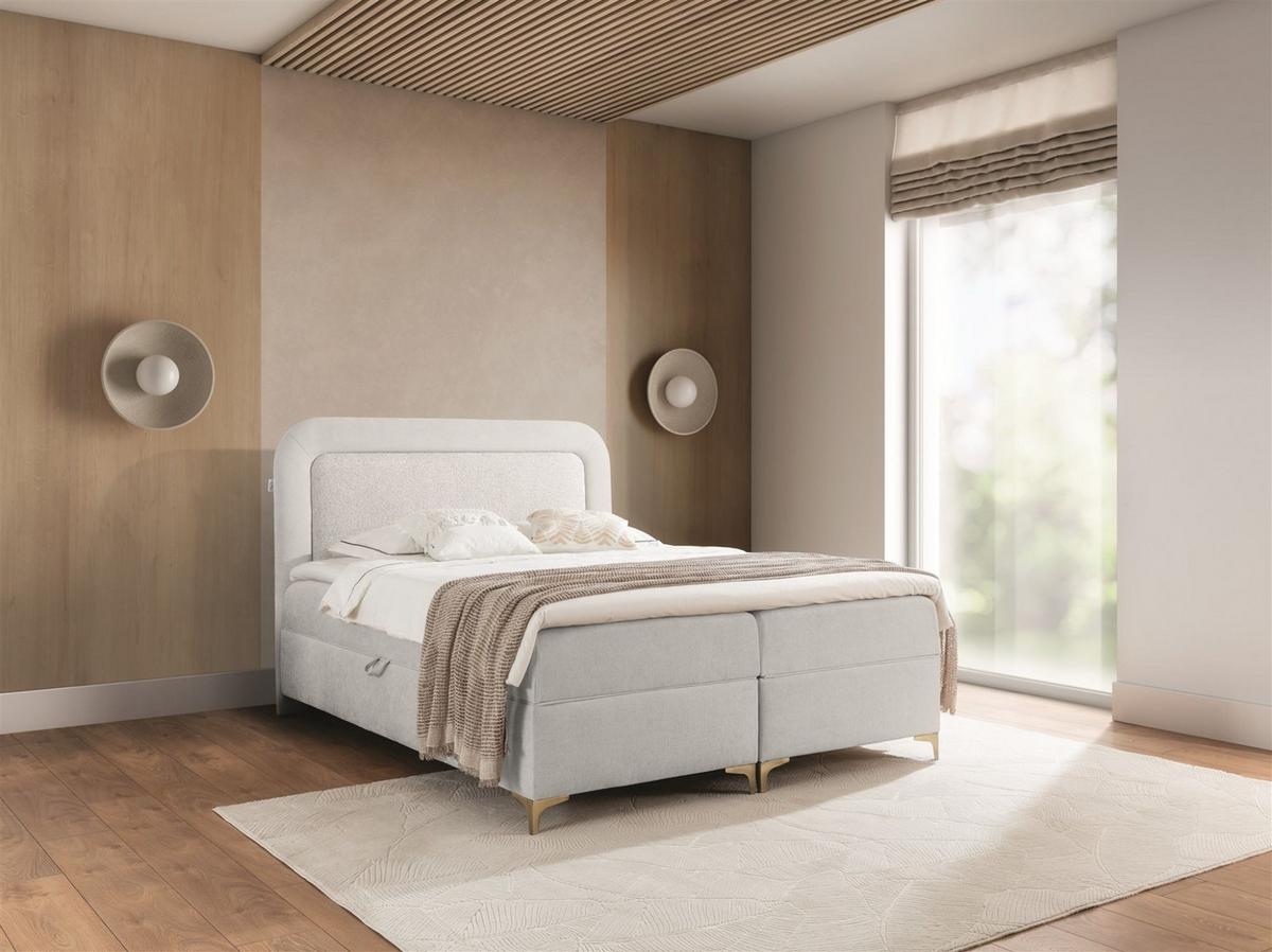 BOXBETT Willow - Hellgrau, Holzwerkstoff/Textil (200/200cm) - Fun Möbel