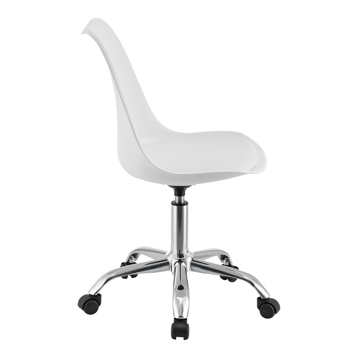 DREHSTUHL Atherton - Chromfarben/Weiß, Kunststoff/Textil (48/93/55cm) - [en.casa]