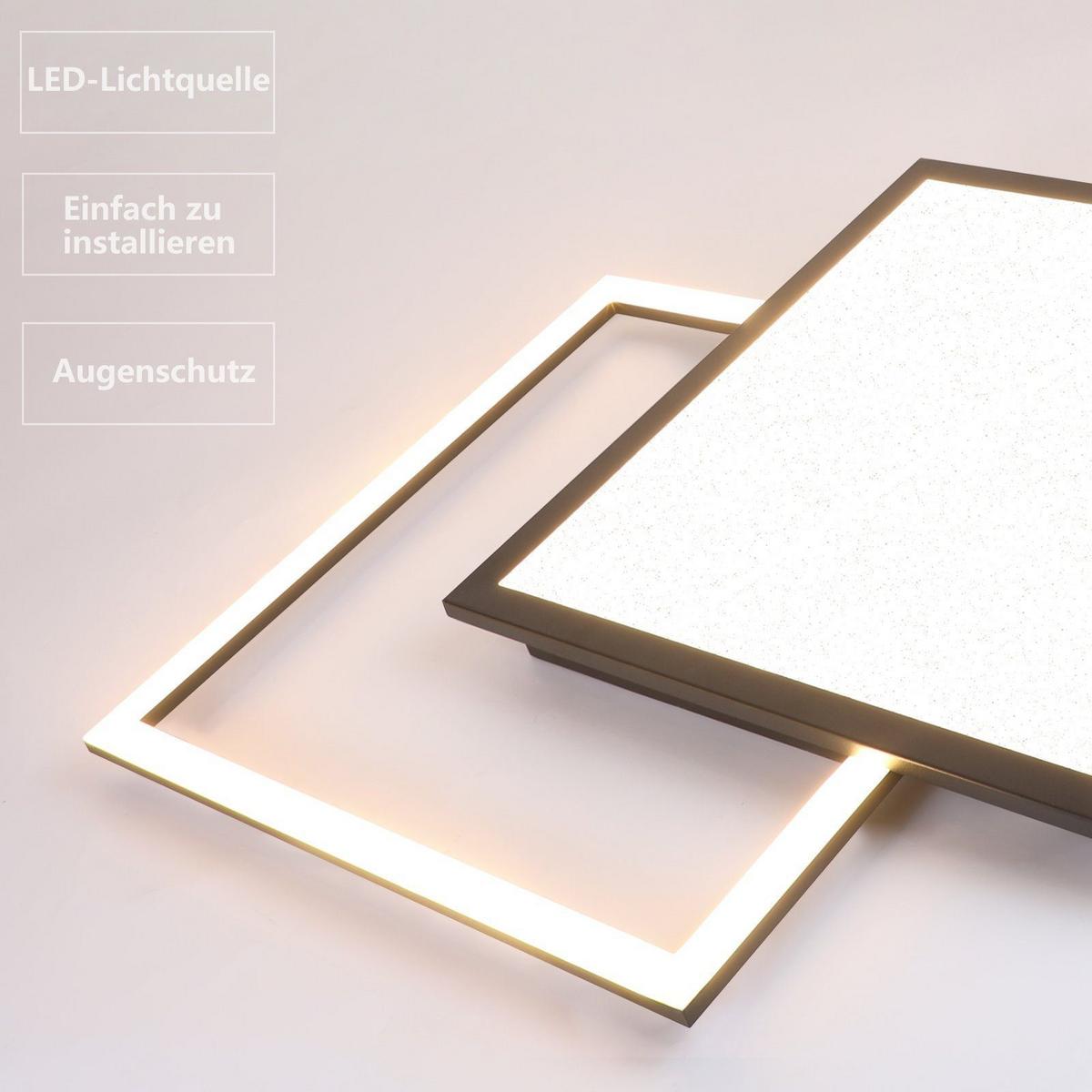 LED-DECKENLEUCHTE Carl 53/53/5 cm - Schwarz, Metall (53/53/5cm) - Nettlife