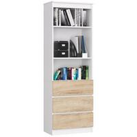 STANDREGAL Weiß, Eiche Sonoma 180/60/35 - Weiß, Holzwerkstoff (60/180/35cm) - RAUMHIRSCH FURNITURE
