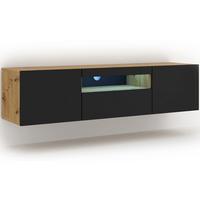 TV-MÖBEL Aurus Holz und Schwarz - Eichefarben/Schwarz, Holzwerkstoff (150/36/37cm) - Petits-meubles