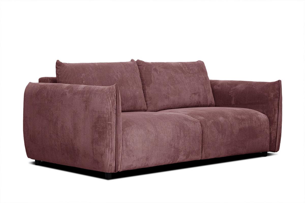 SOFA TAUER 3-Sitzer, altrosa - Altrosa/Schwarz, Holzwerkstoff/Kunststoff (112/84/206cm) - Wozimo