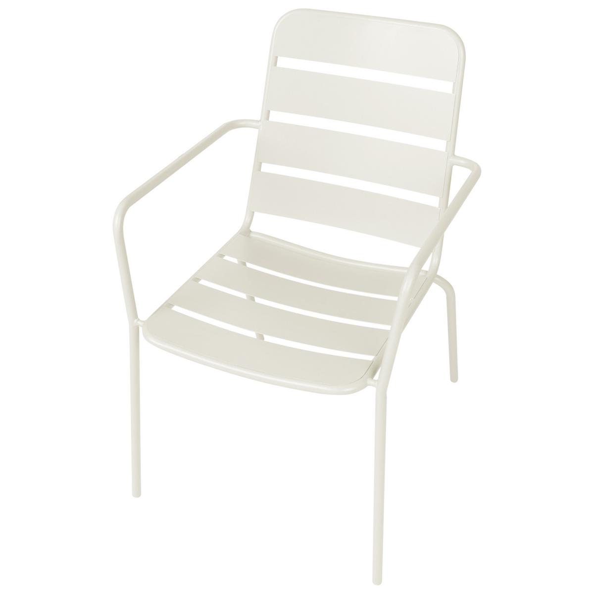 GARTENSTUHL 6er Set Metall Hellbeige Terenzo - Beige, Metall (53/86/59cm) - Beliani