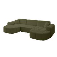 WOHNLANDSCHAFT LIVO-U1 - 315x173x79,5 cm Grün - Grün, Holzwerkstoff/Textil (315/79/173cm) - ALTDECOR