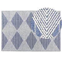 KURZFLOR-TEPPICH Datca 200/140 cm - Blau, Textil (140/200cm) - Beliani