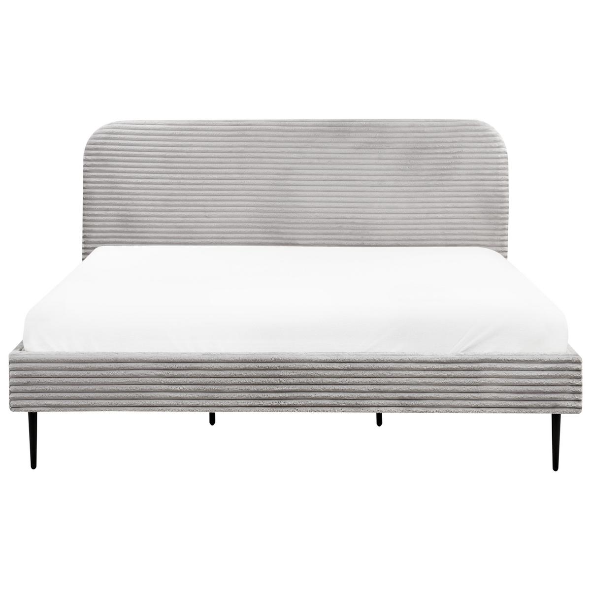 POLSTERBETT mit Lattenrost 180x200 cm Grau Flayat - Hellgrau, Textil (180/200cm) - Beliani