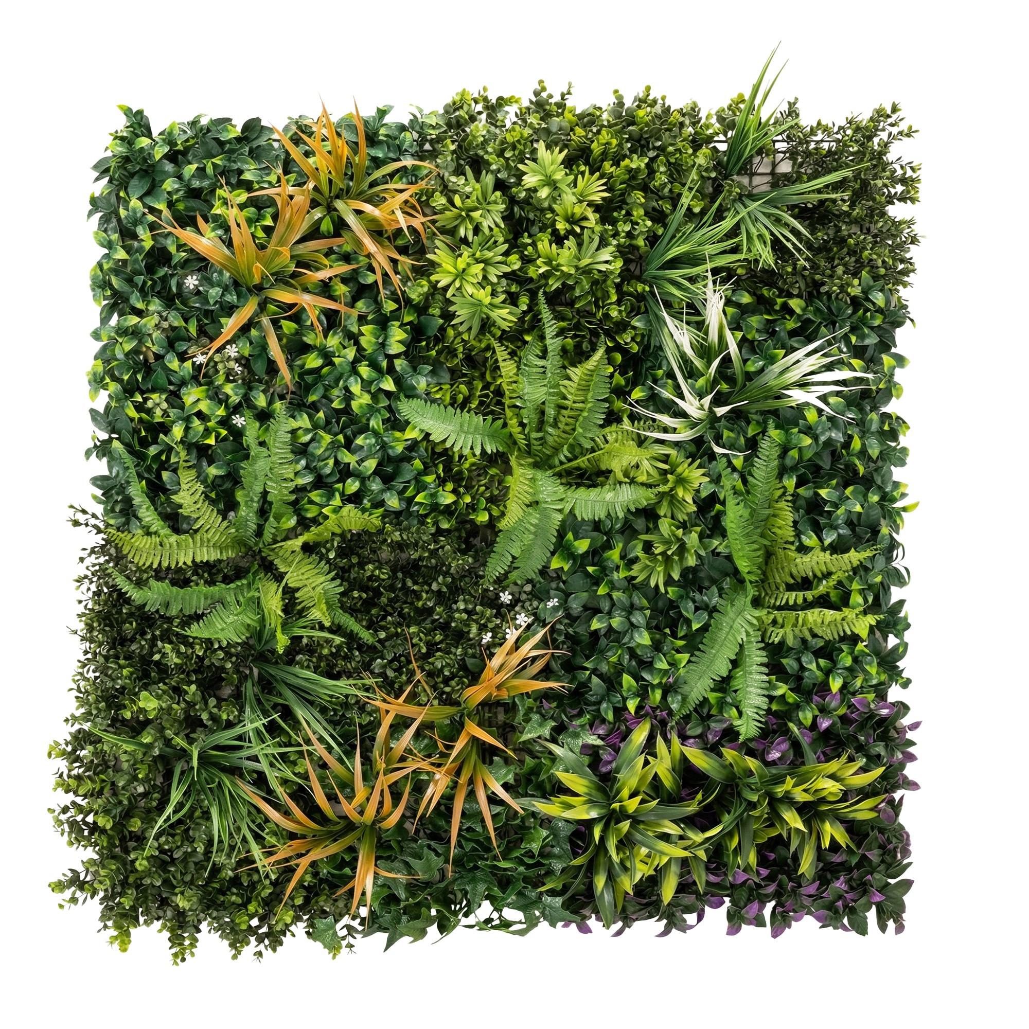KÜNSTLICHE-HECKE PE Bunt - Grün, Kunststoff (100/1cm) - Outsunny