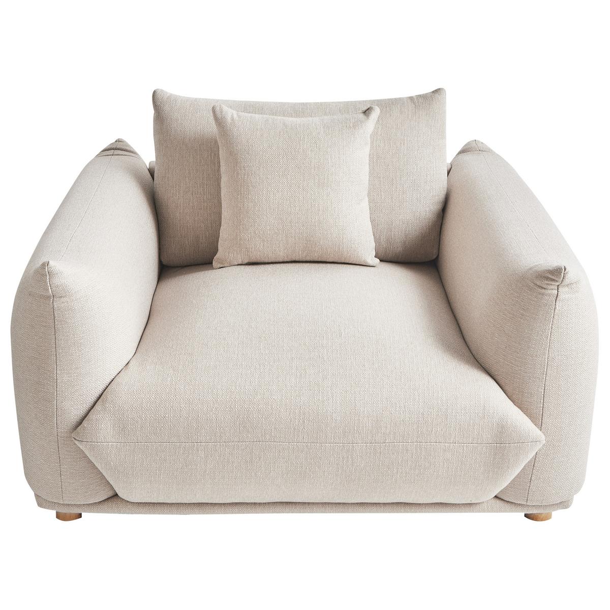 SESSEL Stoff Hellbeige Luvos - Beige, Textil (120/74/108cm) - Beliani