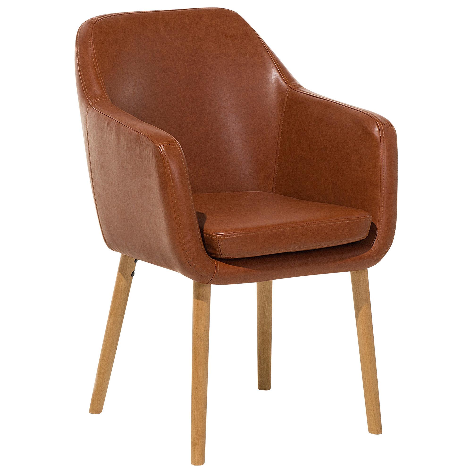 ESSZIMMERSTUHL Kunstleder Goldbraun Yorkville - Goldfarben, Holz/Kunststoff (56/82/46cm) - Beliani