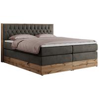BOXSPRINGBETT AMORE KING 160/200 Dunkelgrau Velvet - H4 - Dunkelgrau, Holz/Textil (160/200cm) - MKS