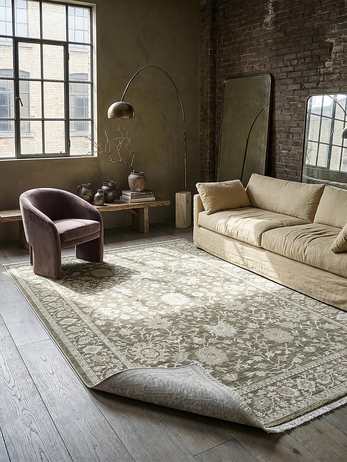 KURZFLORTEPPICH Orientalisch SCRIVIA Polypropylen Grün 200 x 290 cm - Grün, Textil (200/290cm) - KADIMA DESIGN