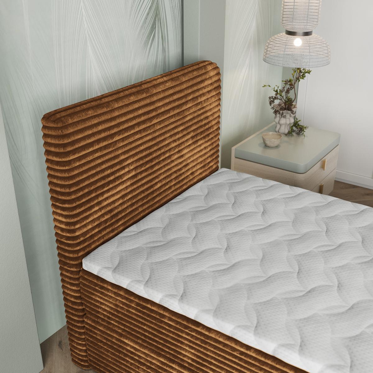 BOXBETT PISA 80 80x200 cm mit Matratze und Topper, H2+H3 - Kupferfarben - Kupferfarben, Holz (80/200cm) - MASSENO