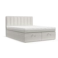 BOXBETT Lume 160/200 cm Hellbeige im Riva Stoff - Sandfarben/Schwarz, Holz/Holzwerkstoff (160/200cm) - AltaBeds