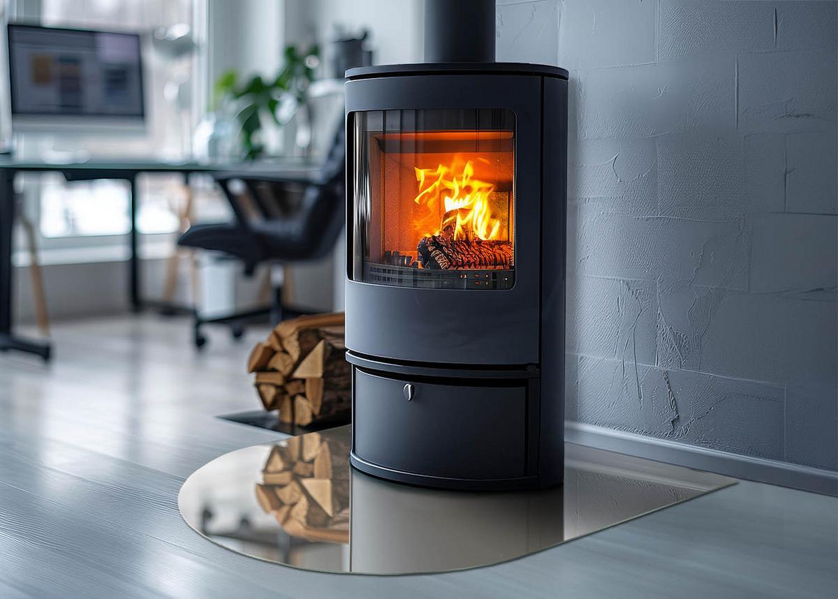 GLASPLATTE für Kamin 80x70 cm - Gelb, Glas (80/70/0.4cm) - TULUP