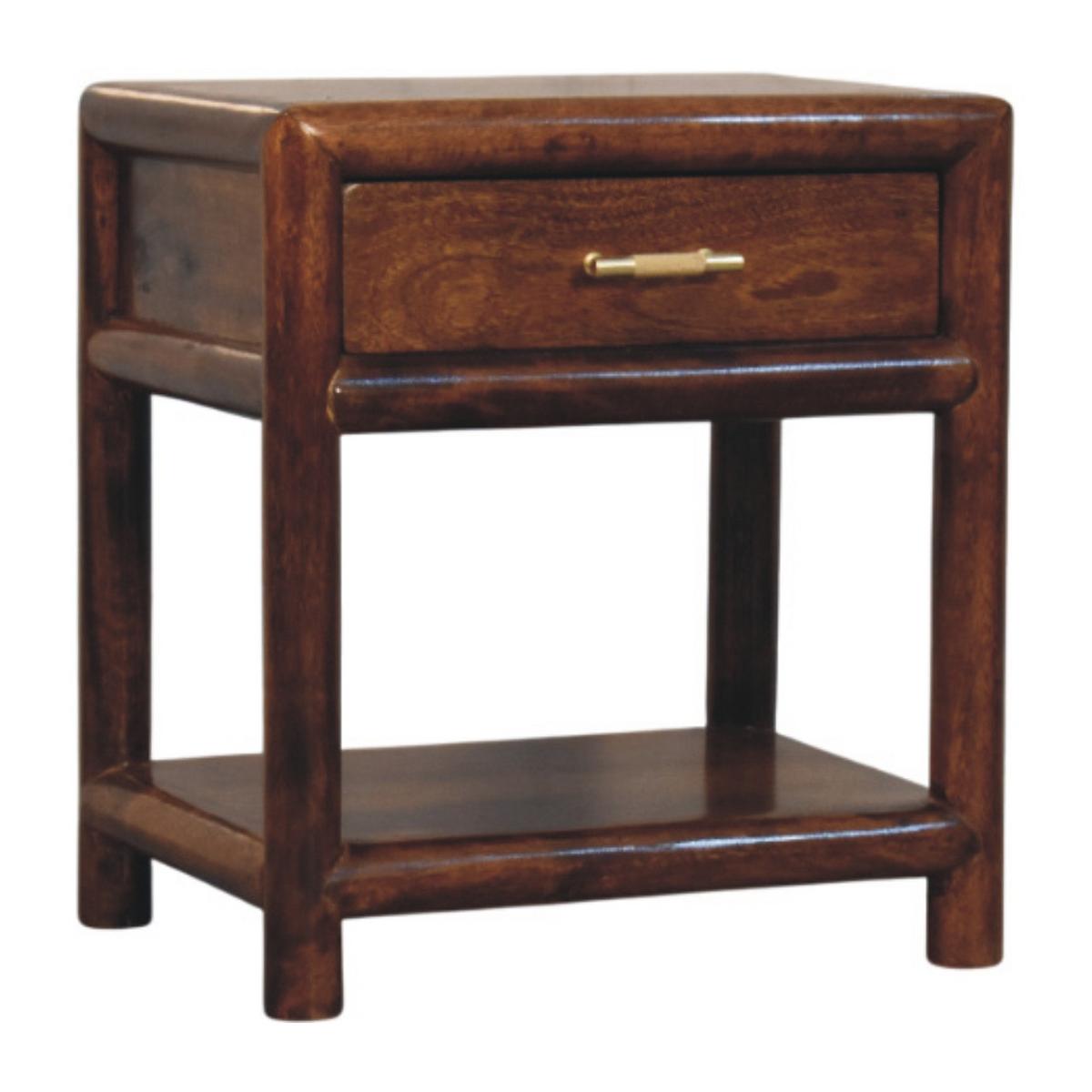 NACHTTISCH mit Kastanien-Finish, 1 Schublade, 1 offene Ablage, dunkelbraun - Dunkelbraun, Holz (45/50/35cm) - Artisan Furniture