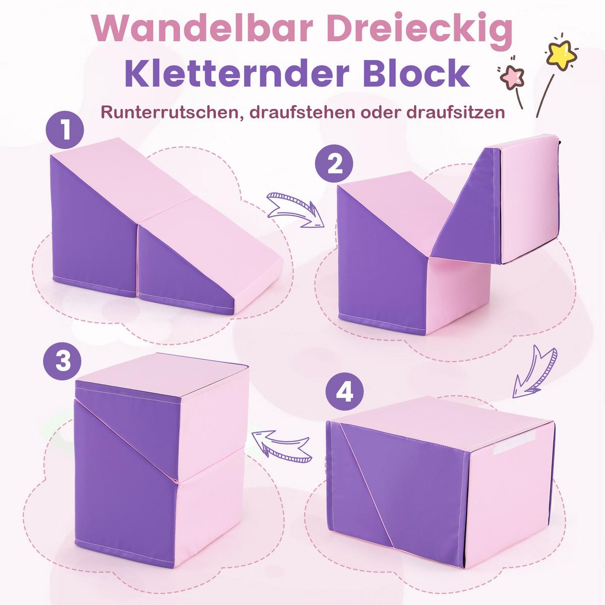 SCHAUMSTOFFBLOCK Blau (7-teilig) - Blau, Leder (40/25/30cm) - COSTWAY