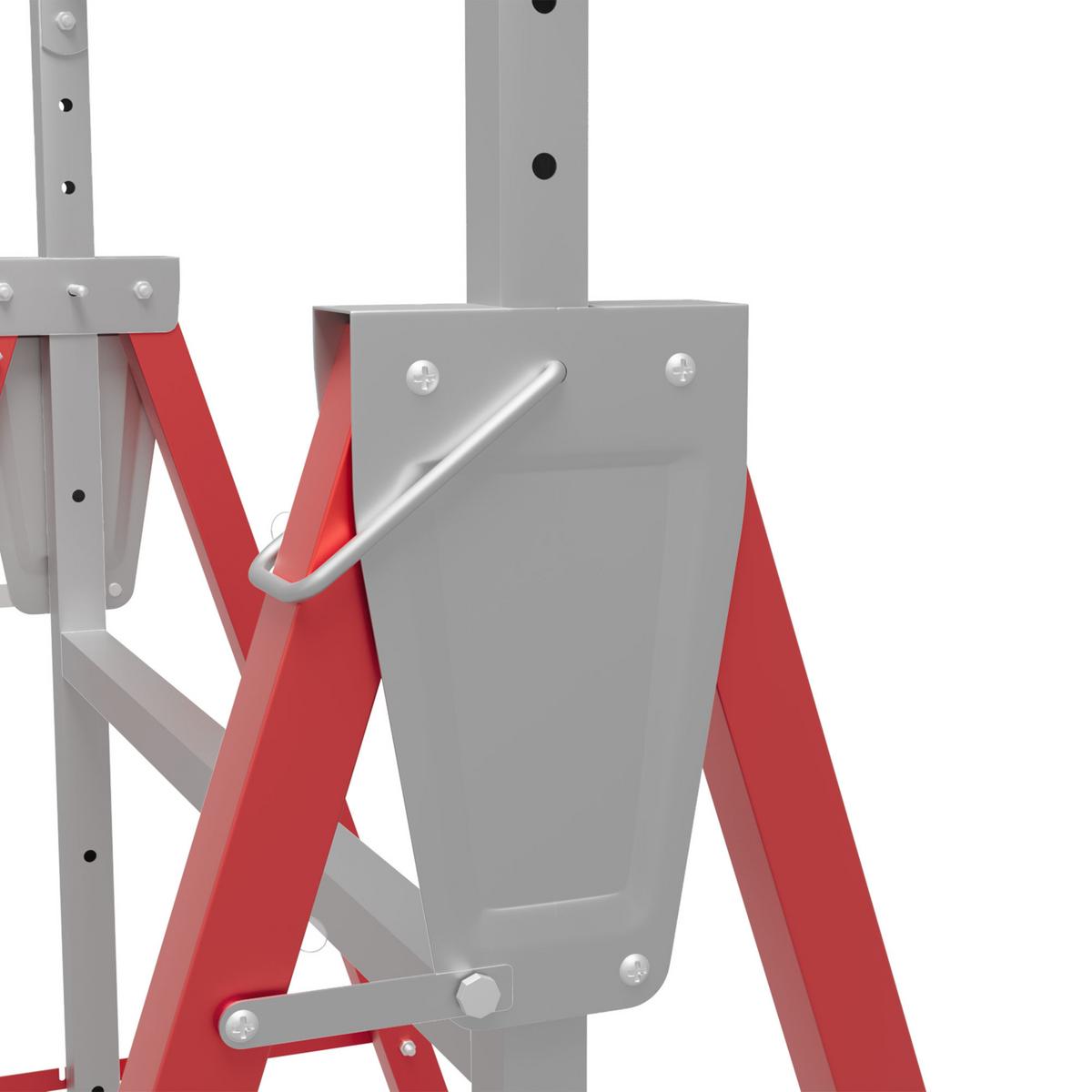 2 x Gerüstbock höhenverstellbar Unterstellbock Klappbock bis 200kg Stahl Rot - Rot, Metall (68/58/130cm) - HOMCOM