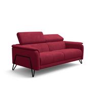SOFA RODEN 3-Sitzer, rostrot, Veloursstoff - Rot, Holz/Textil (194/82/103cm) - Wozimo