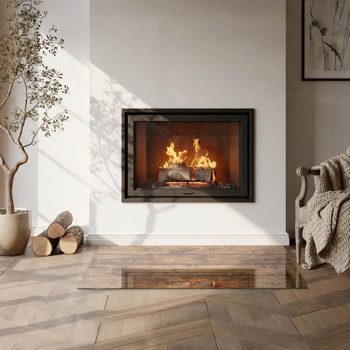 GLASPLATTE für Kamin 100x50 cm - Braun, Glas (100/50/0.4cm) - TULUP