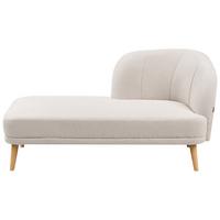 CHAISELONGUE-RECHTSSEITIGE Stoff Hellbeige Tanlay - Beige/Braun, Textil (74/78/153cm) - Beliani