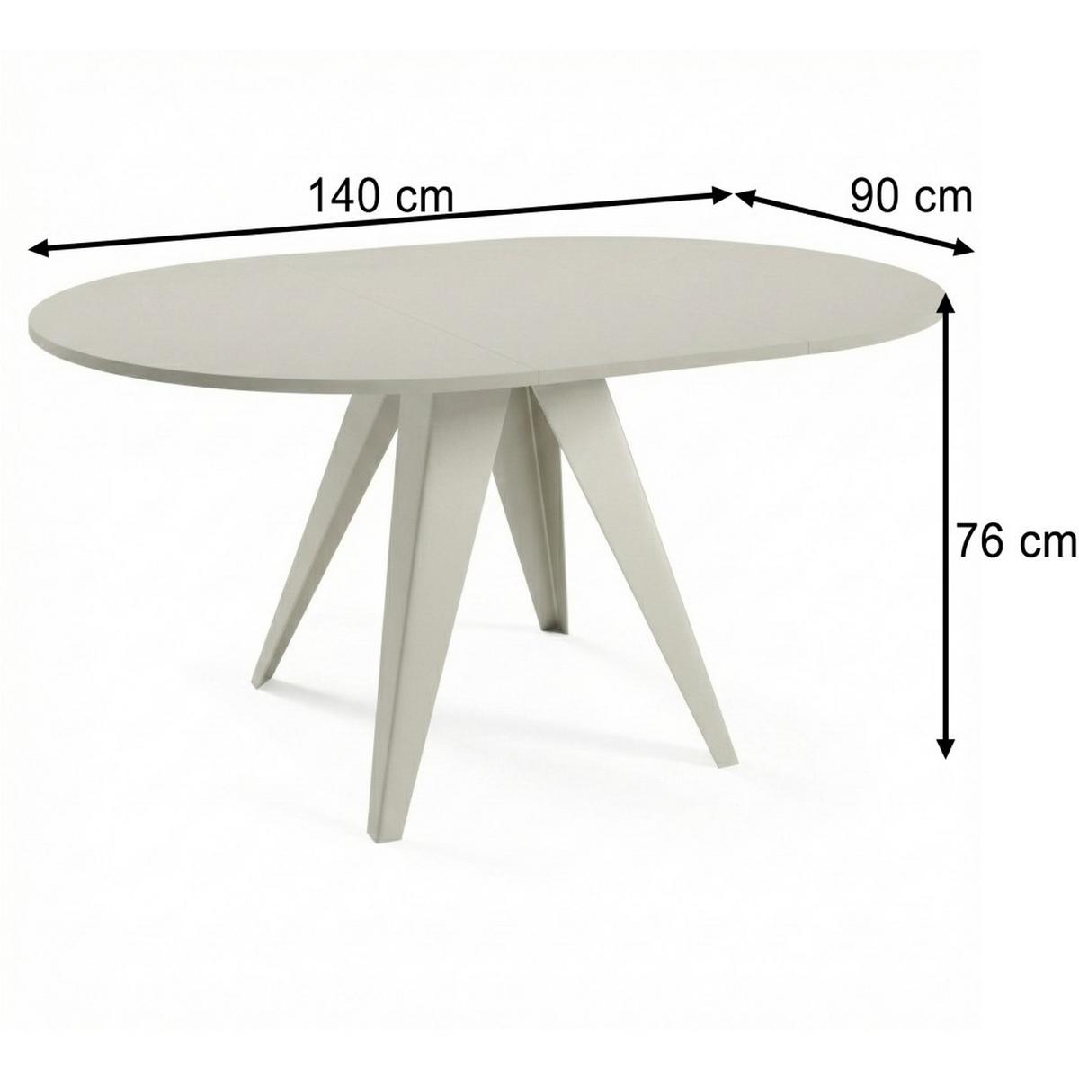 ESSTISCH Gala, Runder Tisch mit Ausziehfunktion, 100-140x100 cm, Schwarz+eiche Halifax - Eichefarben/Schwarz, Metall (100/100/76cm) - Beautysofa