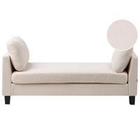 CHAISELONGUE Stoff Cremeweiß Archiane - Creme/Schwarz, Textil (170/60/85cm) - Beliani