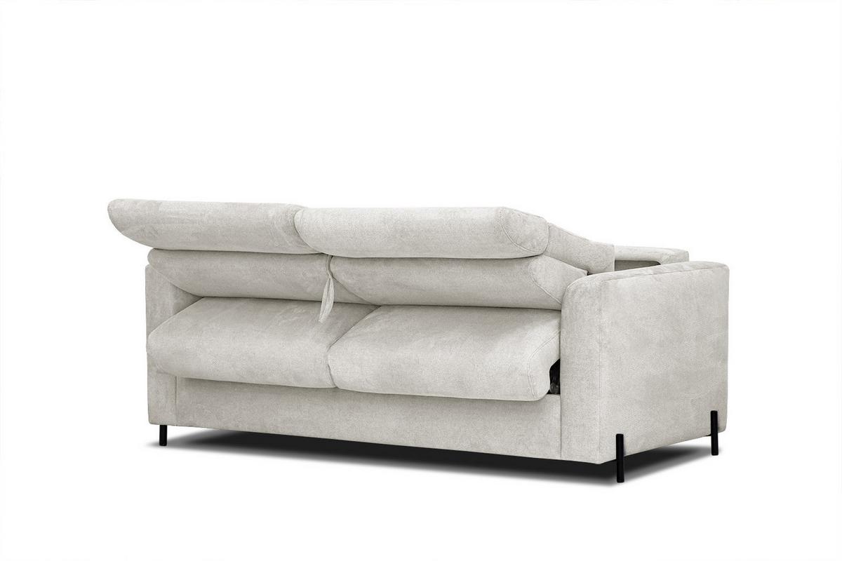 SOFA MEZO 3-Sitzer mit Schlaffunktion, ecru - Ecru/Schwarz, Holz/Textil (232/90/107cm) - Wozimo