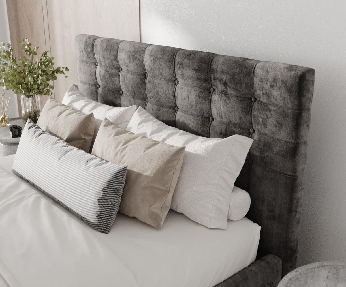 POLSTERBETT Soma 160/200 cm Anthrazit im Lotta Stoff - Anthrazit/Naturfarben, Holz/Holzwerkstoff (160/200cm) - AltaBeds