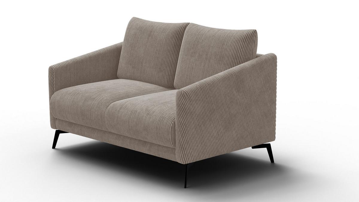 SOFA VILT 2-Sitzer, taupe - Taupe/Schwarz, Holzwerkstoff/Textil (142/89/94cm) - Wozimo