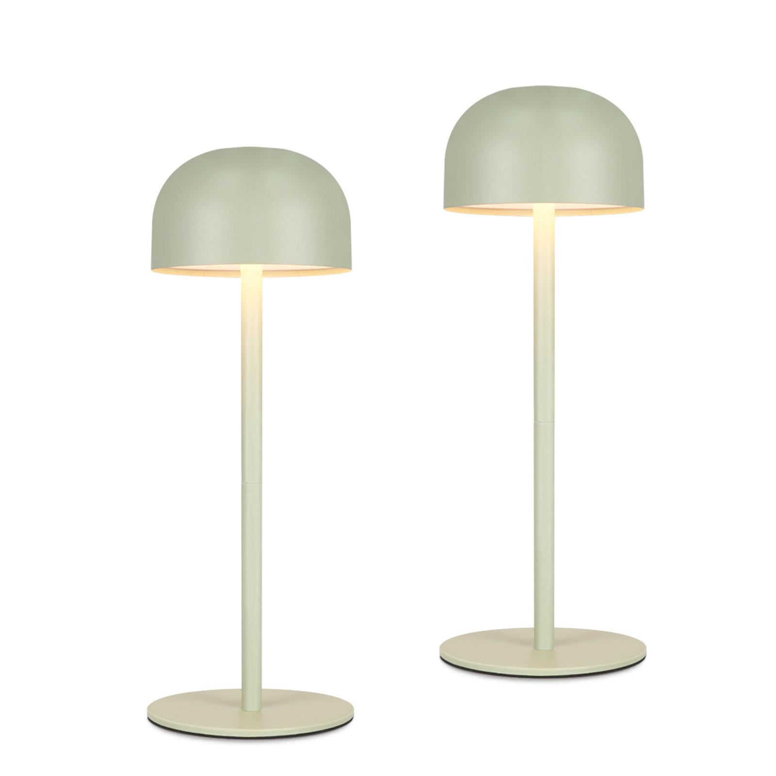 TISCHLAMPE Finns 9/9/25 cm （2er-set） - Grün, Kunststoff/Metall (9/9/25cm) - ZMH