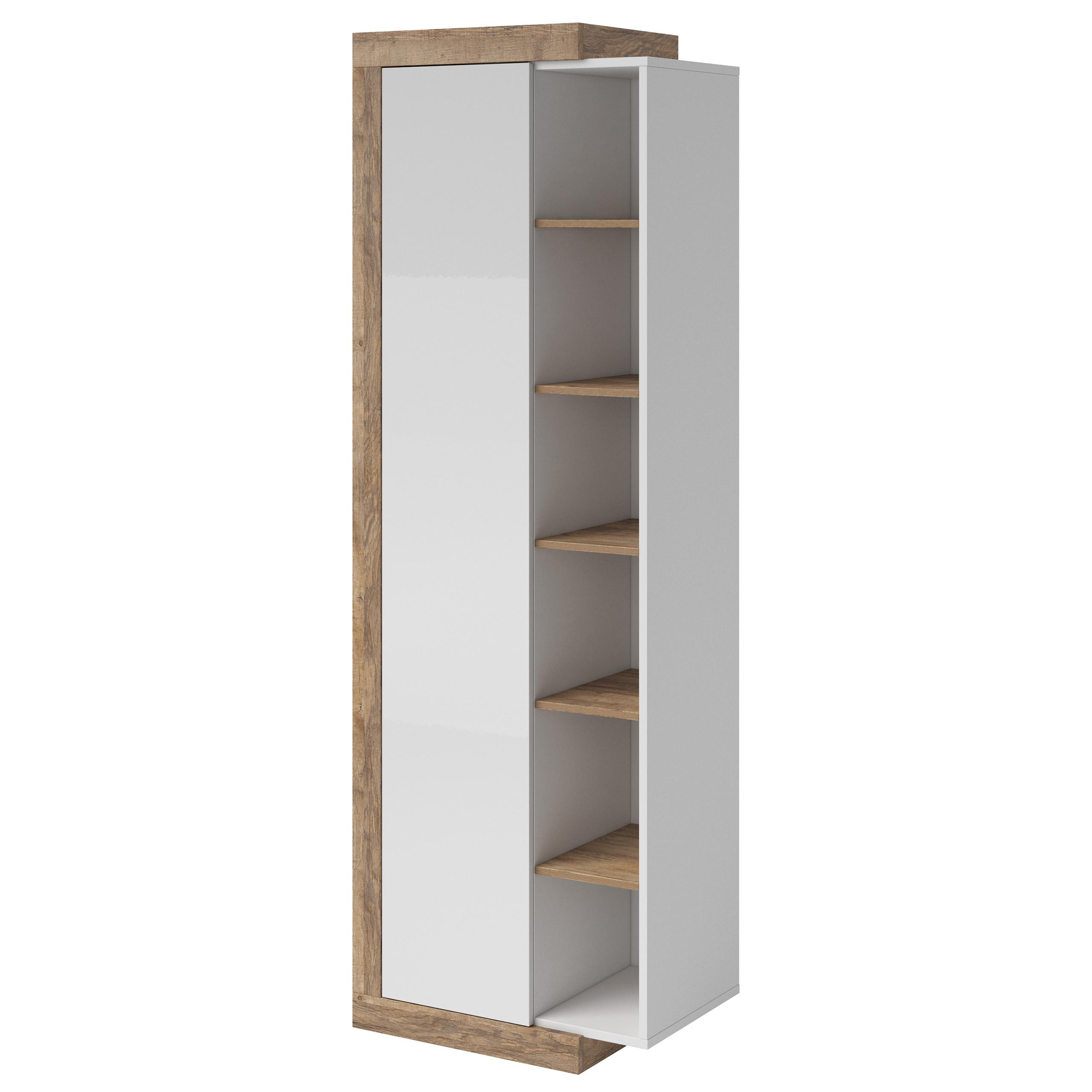 VITRINE in Eichefarben, Weiß - Eichefarben, Holzwerkstoff (67/200/40cm) - MASSENO