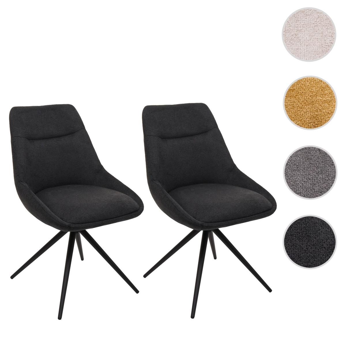 ESSZIMMERSTUHL Anthrazit 2er-Set - Anthrazit, Textil (51/86/60cm) - MCW