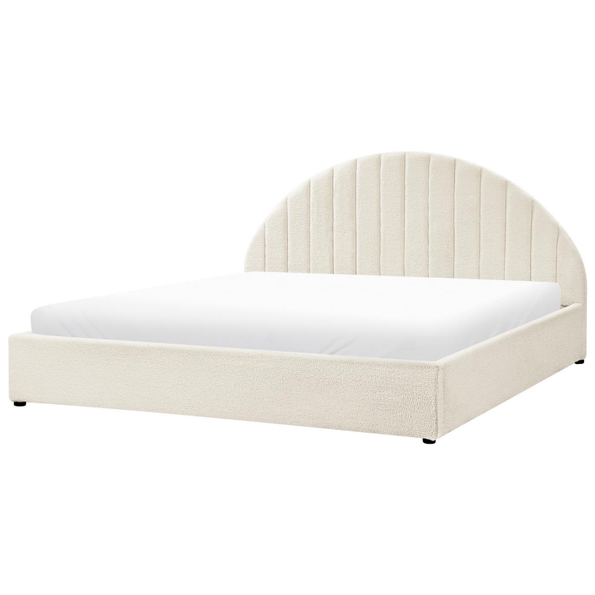 BETT mit Stauraum 180/200 cm Cremeweiß Chadenet - Weiß, Textil (180/200cm) - Beliani