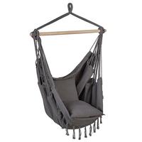 HÄNGESSESSEL Makramee Baumwolle grau Bonea - Grau, Textil (95/125/55cm) - Beliani