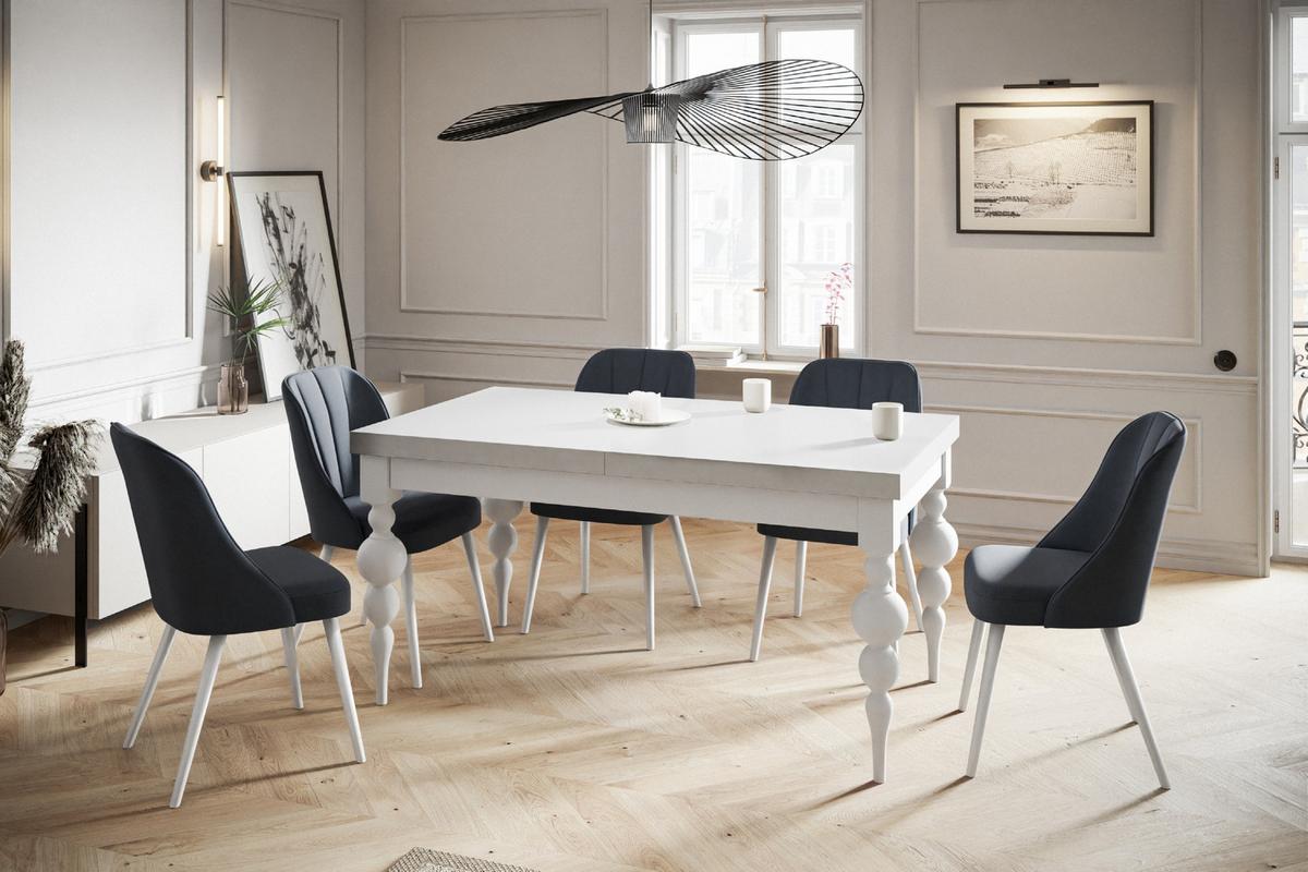 RECHTECKIGER Esszimmertisch LENA, ausziehbarer Tisch, Größe: 170-250X90X78,5 cm, Wohnzimmertisch Farbe: Weiß, mit Tischbeinen in Farbe Weiß - Weiß, Holzwerkstoff (170/90/79cm) - Alpi-Möbel