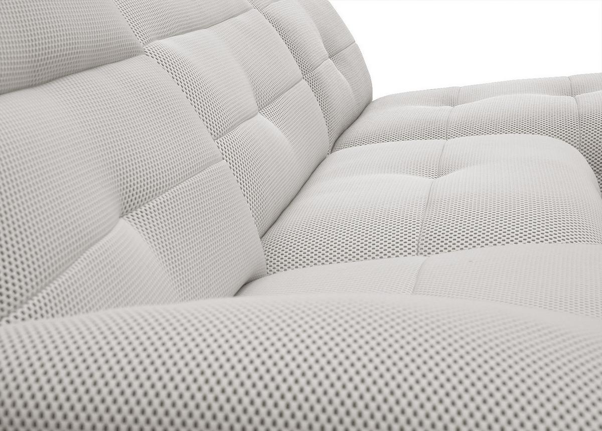 ECKSOFA TRENTO 4-Sitzer, ecru - Ecru/Schwarz, Holzwerkstoff/Kunststoff (262/165cm) - Wozimo