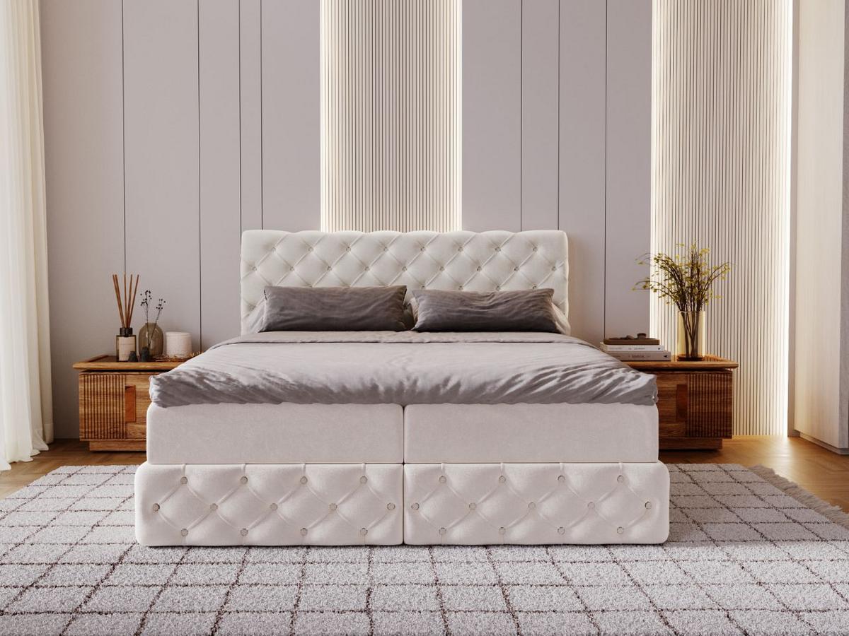 BOXBETT Canolo 160x200 Cremige - Creme, Holz/Textil (160/200cm) - Graingold