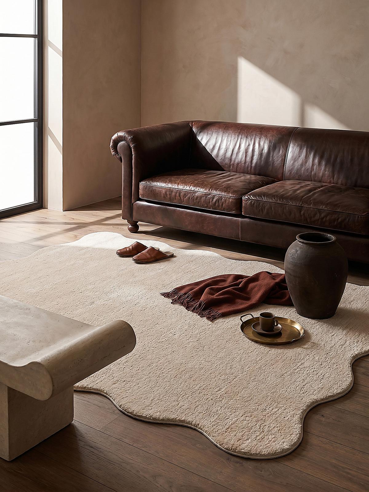 HOCHFLORTEPPICH Antirutsch Uni TIRSO Polyester Beige 140 x 200 cm - Beige, Textil (140/200cm) - KADIMA DESIGN