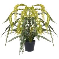 KUNSTPFLANZE im Blumentopf 105 cm Grün/Schwarz Fern Leaf Plant - Schwarz/Grün, Kunststoff (105cm) - Beliani