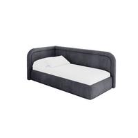 EINZELLBETT Jugendbett mit Bettkasten, Rechts - JOVY 90x200 Dunkelgrau - Titanfarben, Holzwerkstoff/Textil (90/200cm) - ALTDECOR