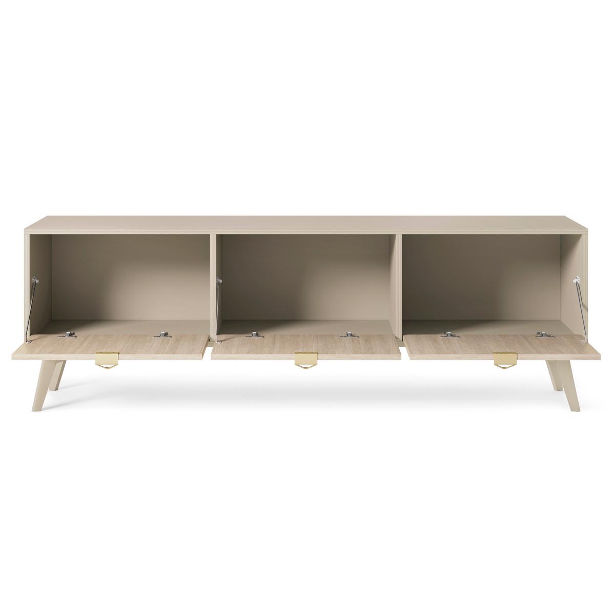 LOWBOARD FORESTA 158x38x52 cm mit 3 Türen Beige - Beige, Holzwerkstoff (158/52/38cm) - MASSENO