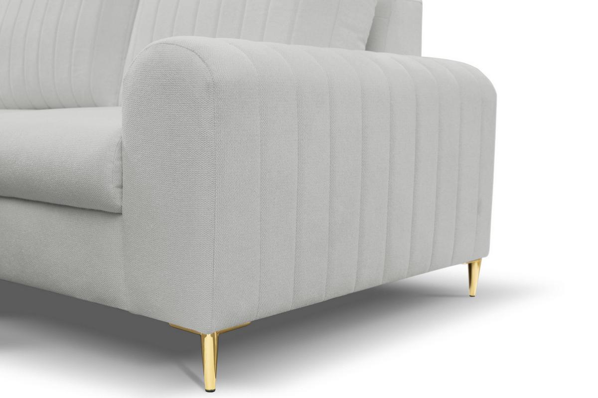 ECKSOFA VERONA L-S Hellgrau Geflochtener Stoff mit Schlaffunktion - Hellgrau, Holz (251/164cm) - MASSENO